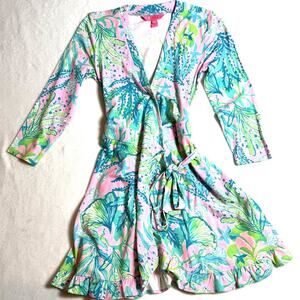 Lilly Pulitzer Women’s Jessalynne Skorts Romper Wrap Dress Mandevilla XS